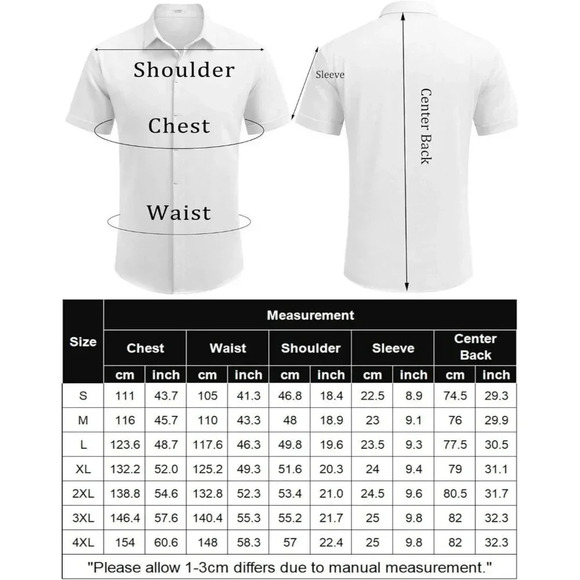 ❤️Men's  Black Shirts Short Sleeve Casual Shirts for Men Beach Summer Shirt - Picture 6 of 6